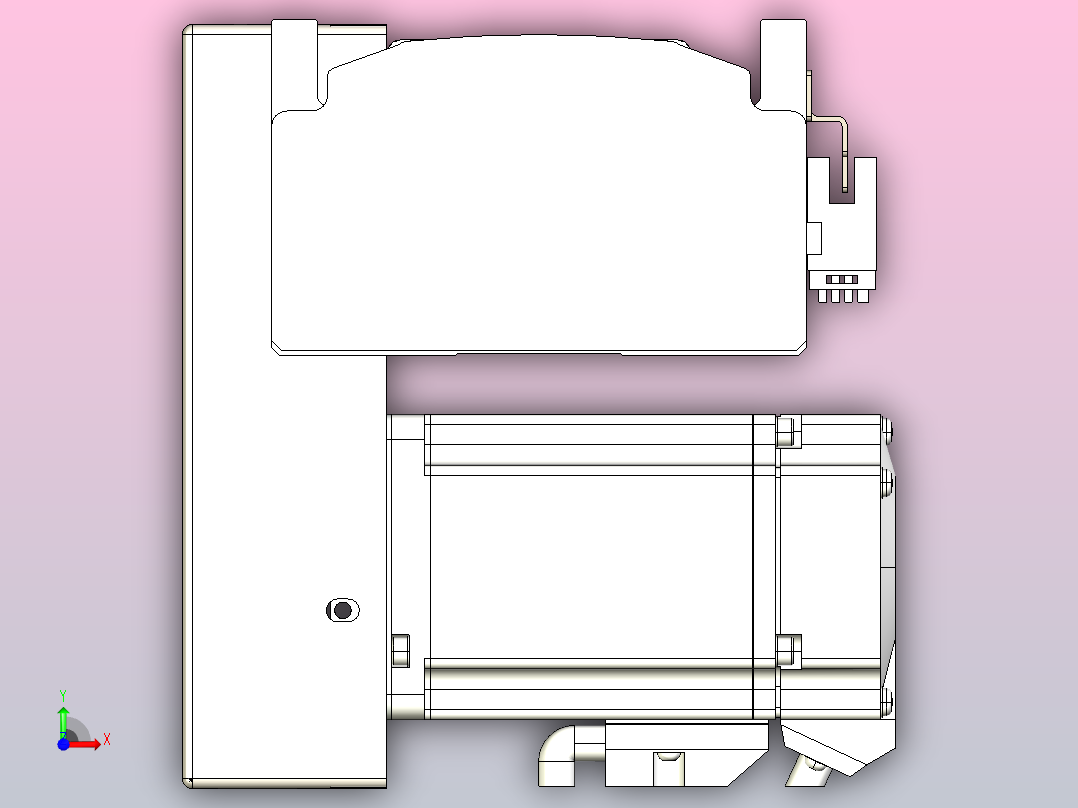 皮带直线轴半封闭可选导轨TPA-HNB-105D-90-L250-RP-Y-P20-N3前视图