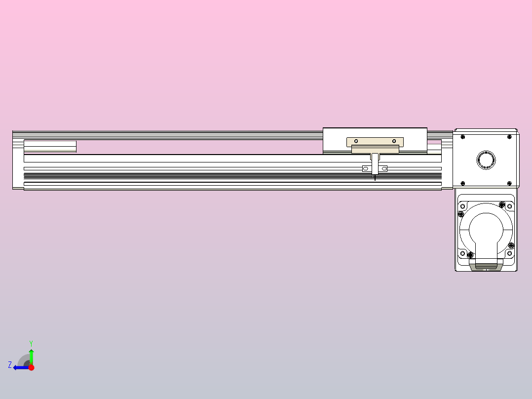 皮带直线轴半封闭可选导轨TPA-HNB-105D-90-L250-RP-Y-P20-N3右视图
