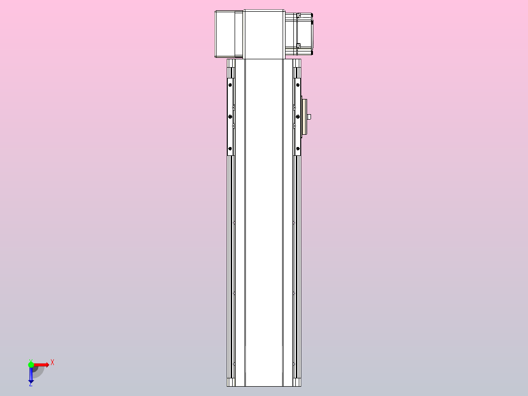 皮带直线轴半封闭可选导轨TPA-HNB-105D-90-L250-RP-Y-P20-N3俯视图