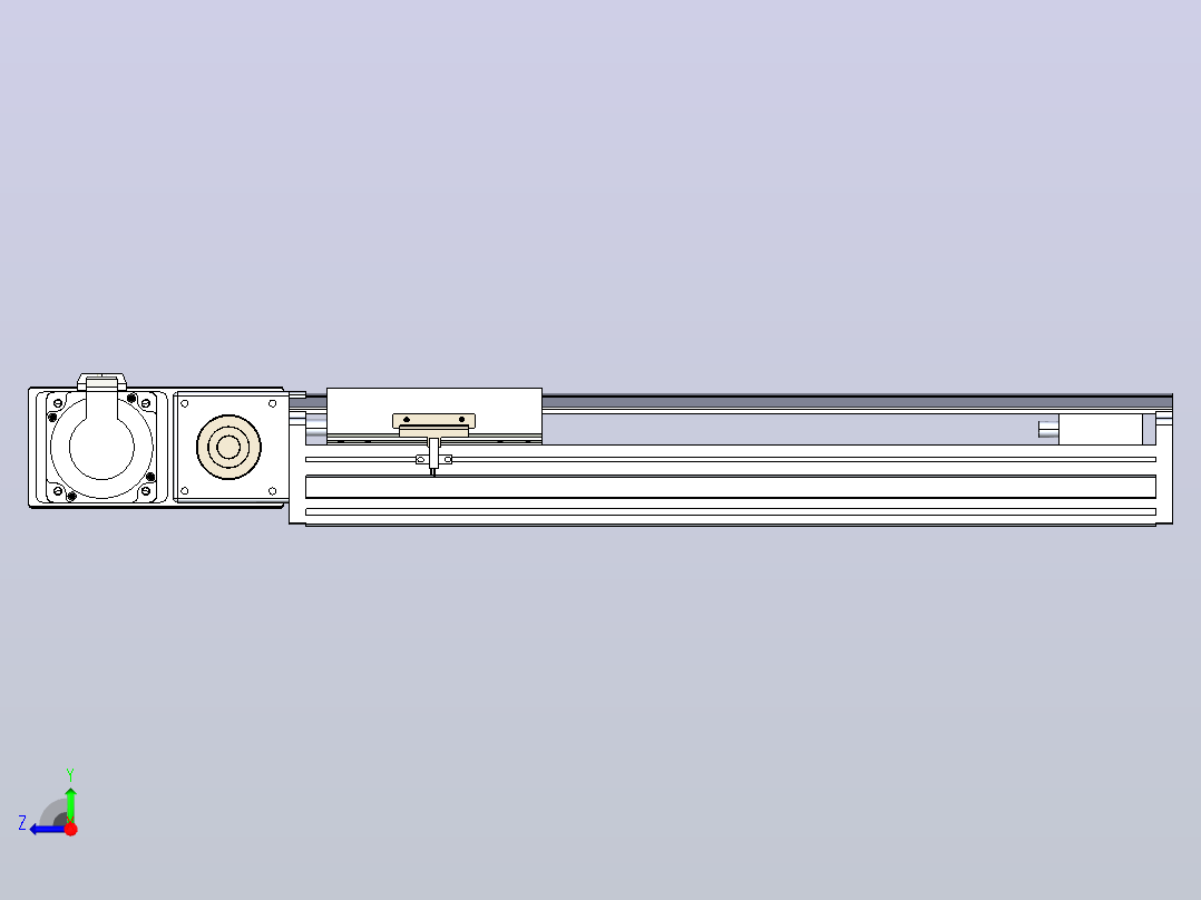 皮带直线轴半封闭可选导轨TPA-HNB-175D-140-L350-ML-Y-P75-N3右视图