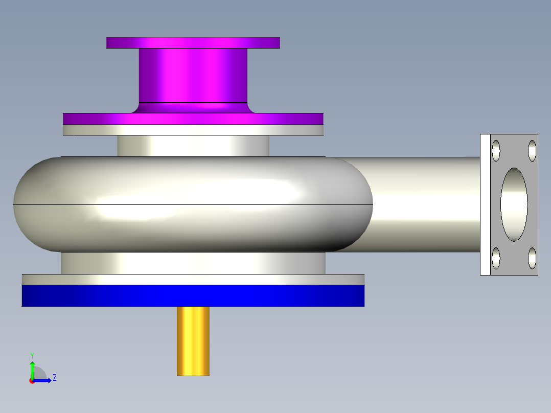 汽车废气余能回收利用装置设计左视图