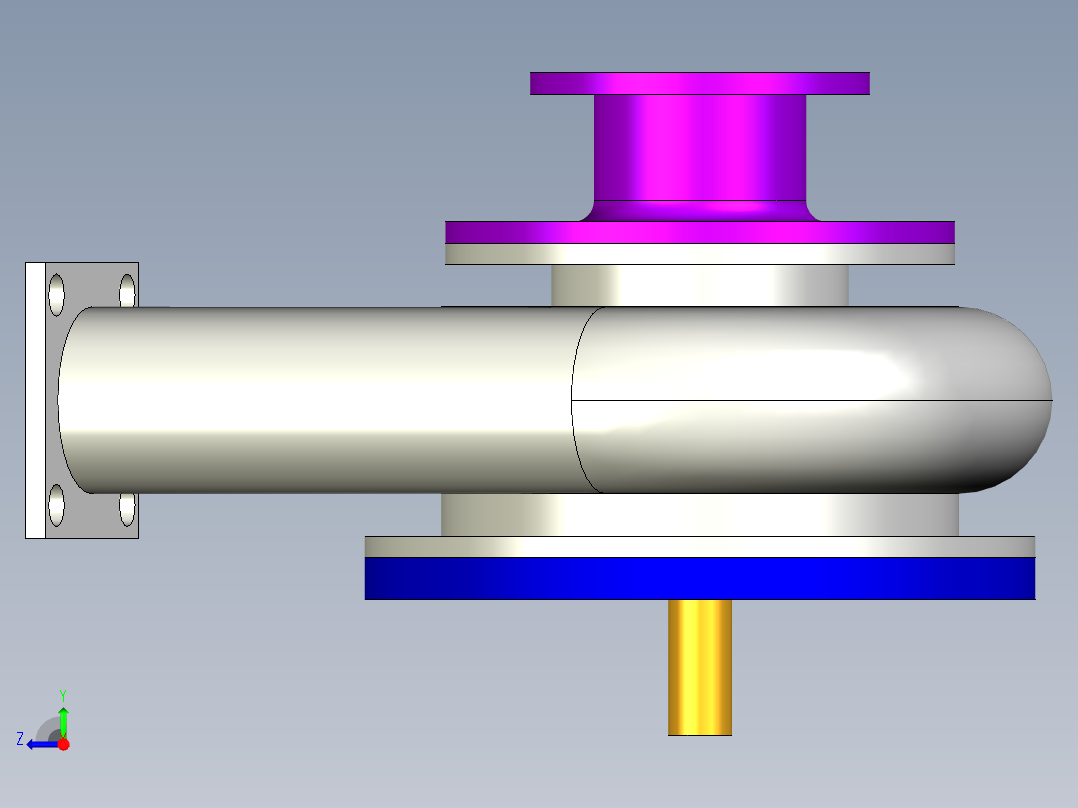 汽车废气余能回收利用装置设计右视图