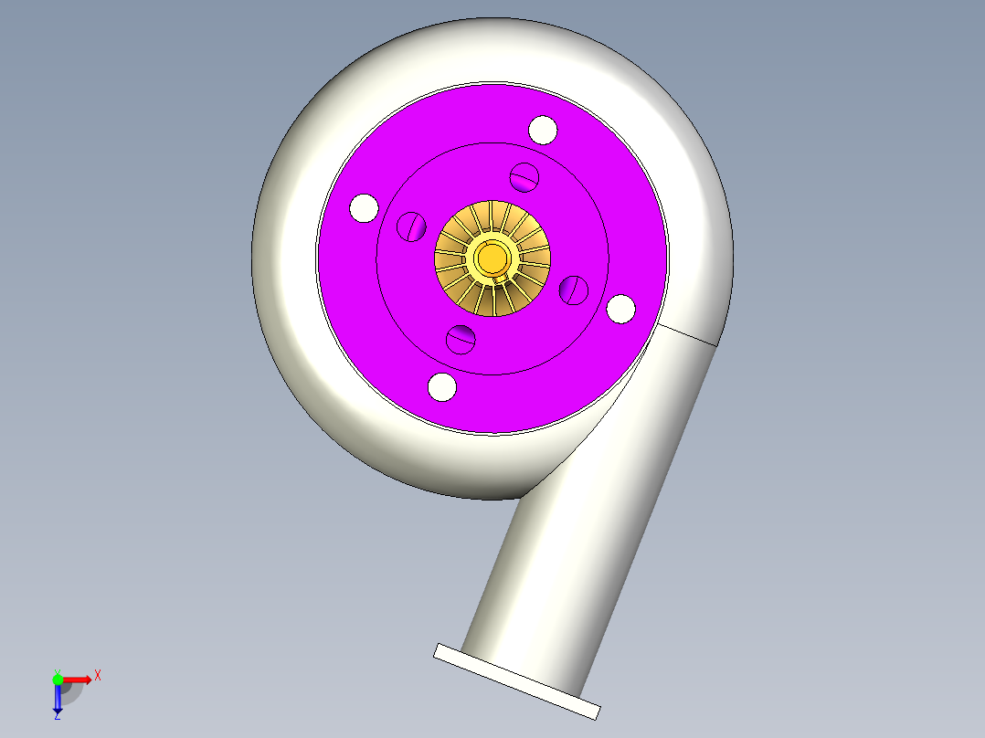 汽车废气余能回收利用装置设计俯视图