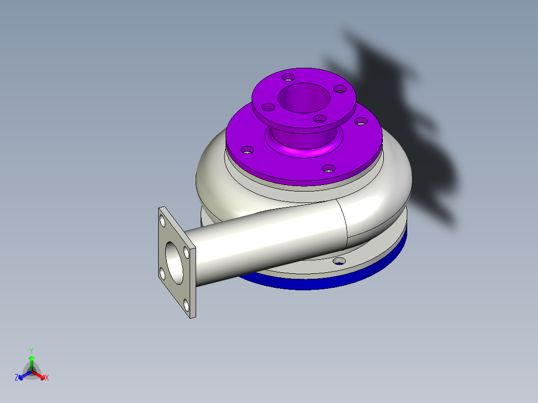 汽车废气余能回收利用装置设计正等轴测图