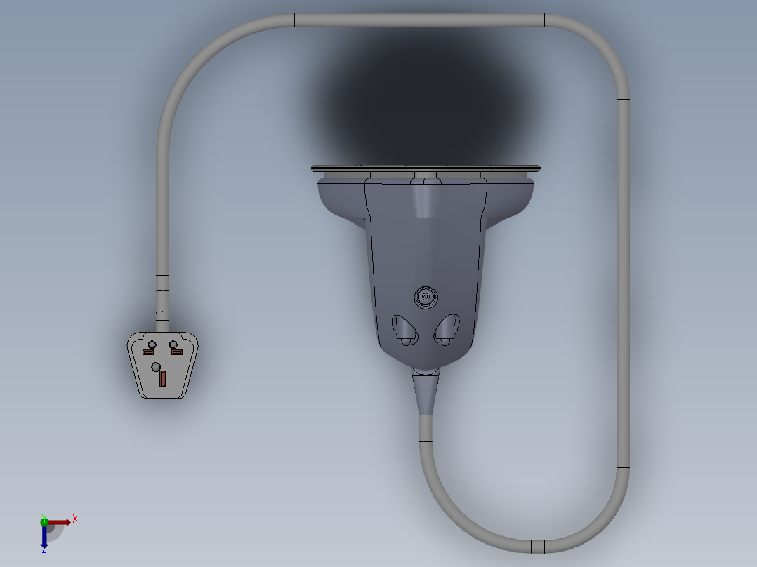 家用熨斗3D模型俯视图