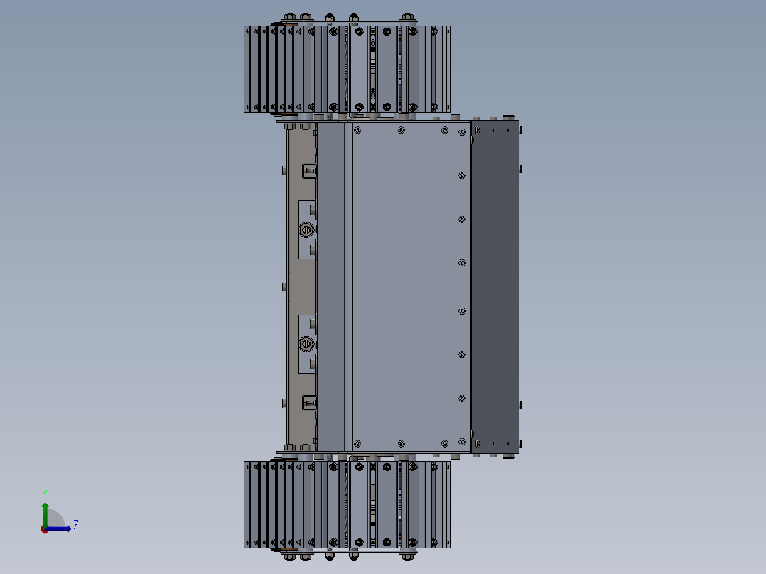 履带车底盘模型sw16可编辑左视图