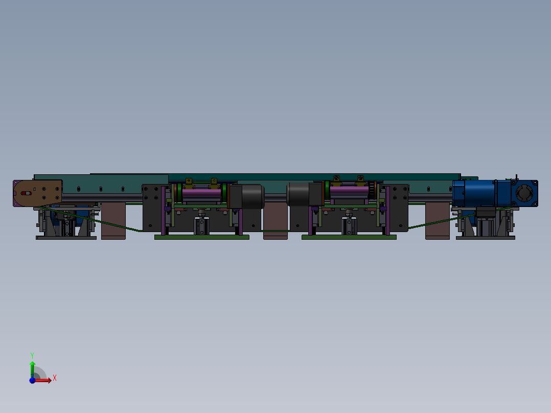 环形皮带输送线3D图纸 T479前视图