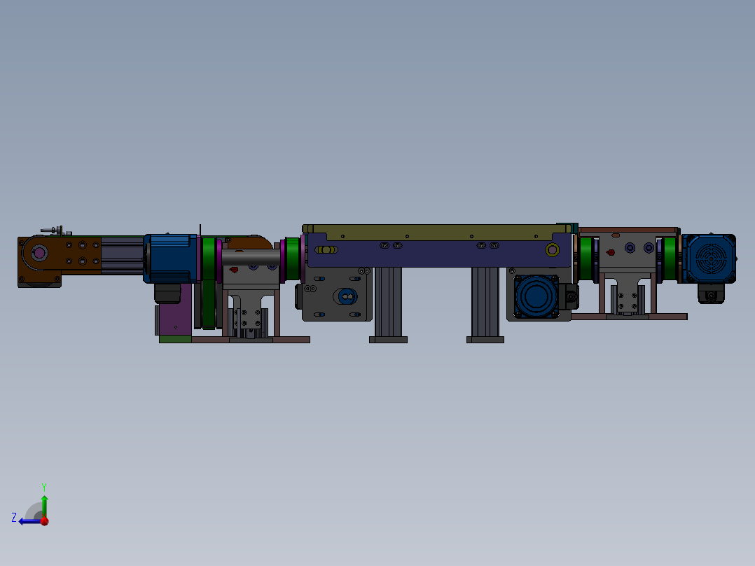 环形皮带输送线3D图纸 T479右视图