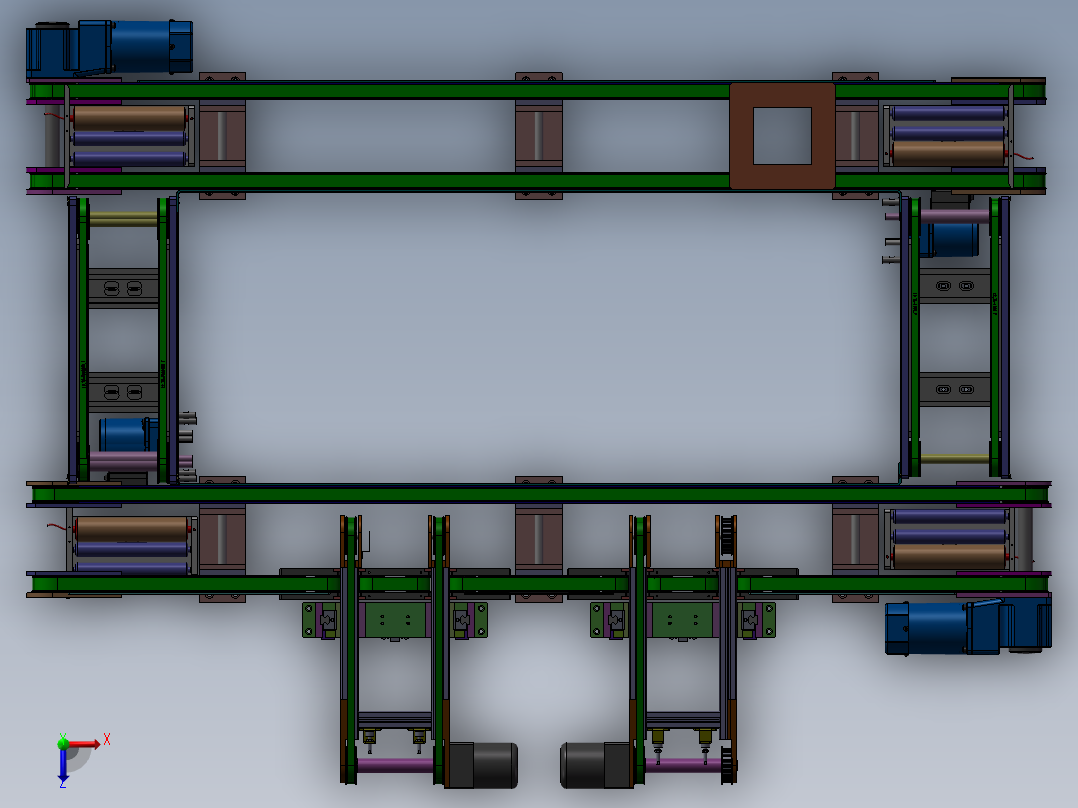 环形皮带输送线3D图纸 T479俯视图