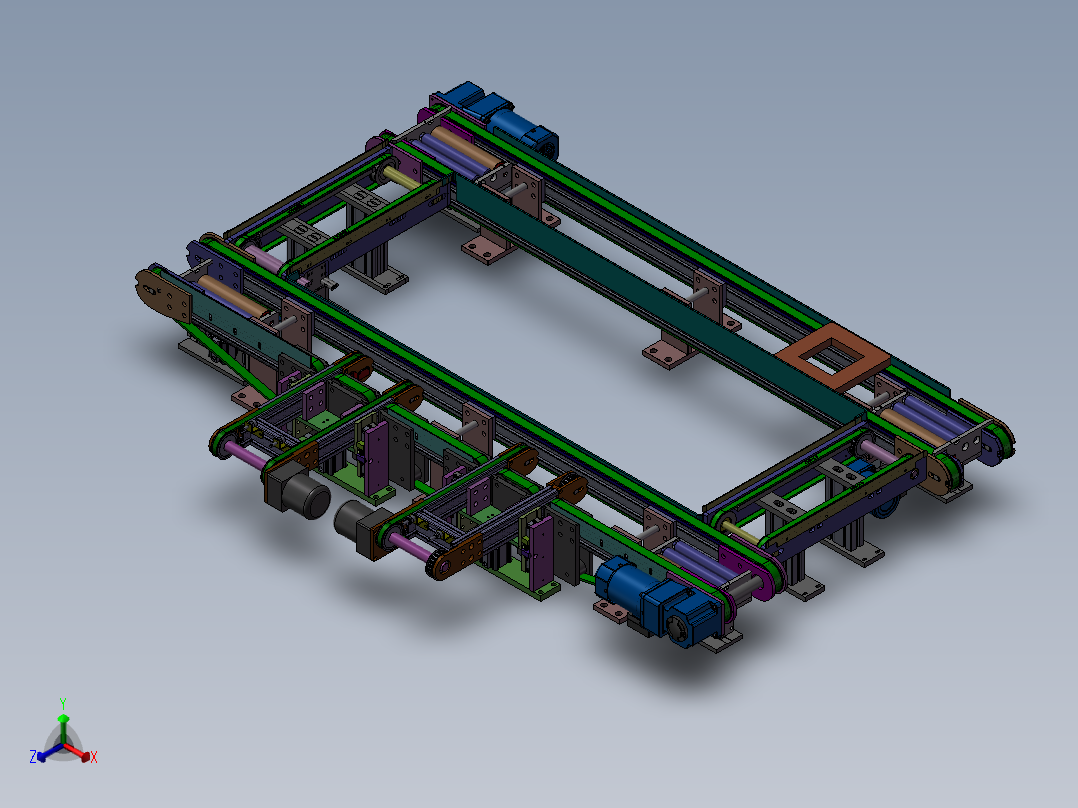 环形皮带输送线3D图纸 T479正等轴测图