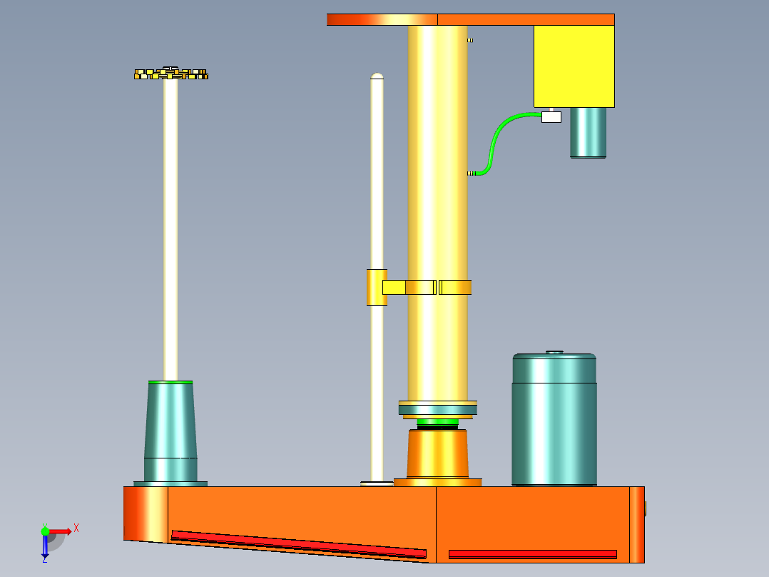 GFJ11高速分散机全套CAD图纸+Stp三维模型俯视图