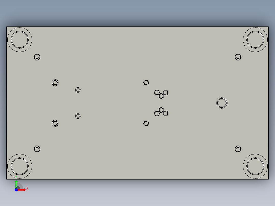 安装耳环级进模前视图