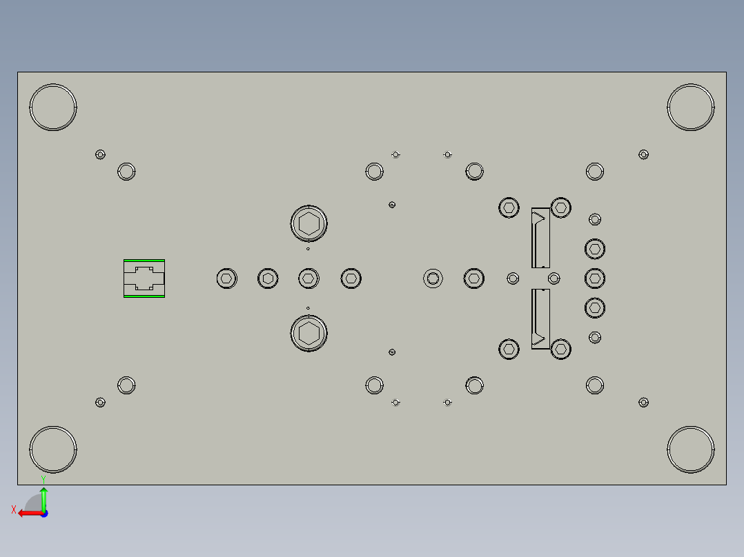 安装耳环级进模后视图