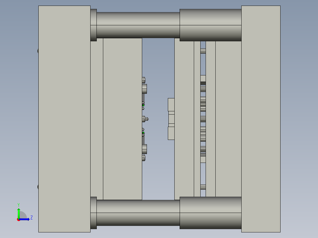 安装耳环级进模左视图