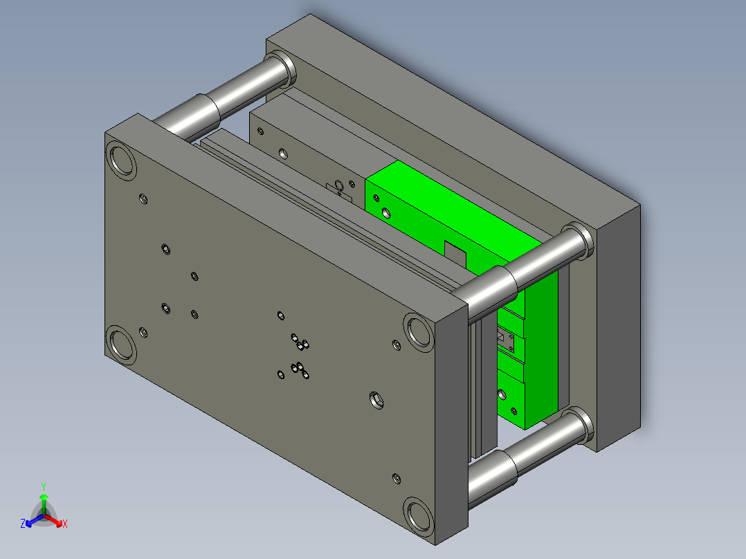 安装耳环级进模正等轴测图