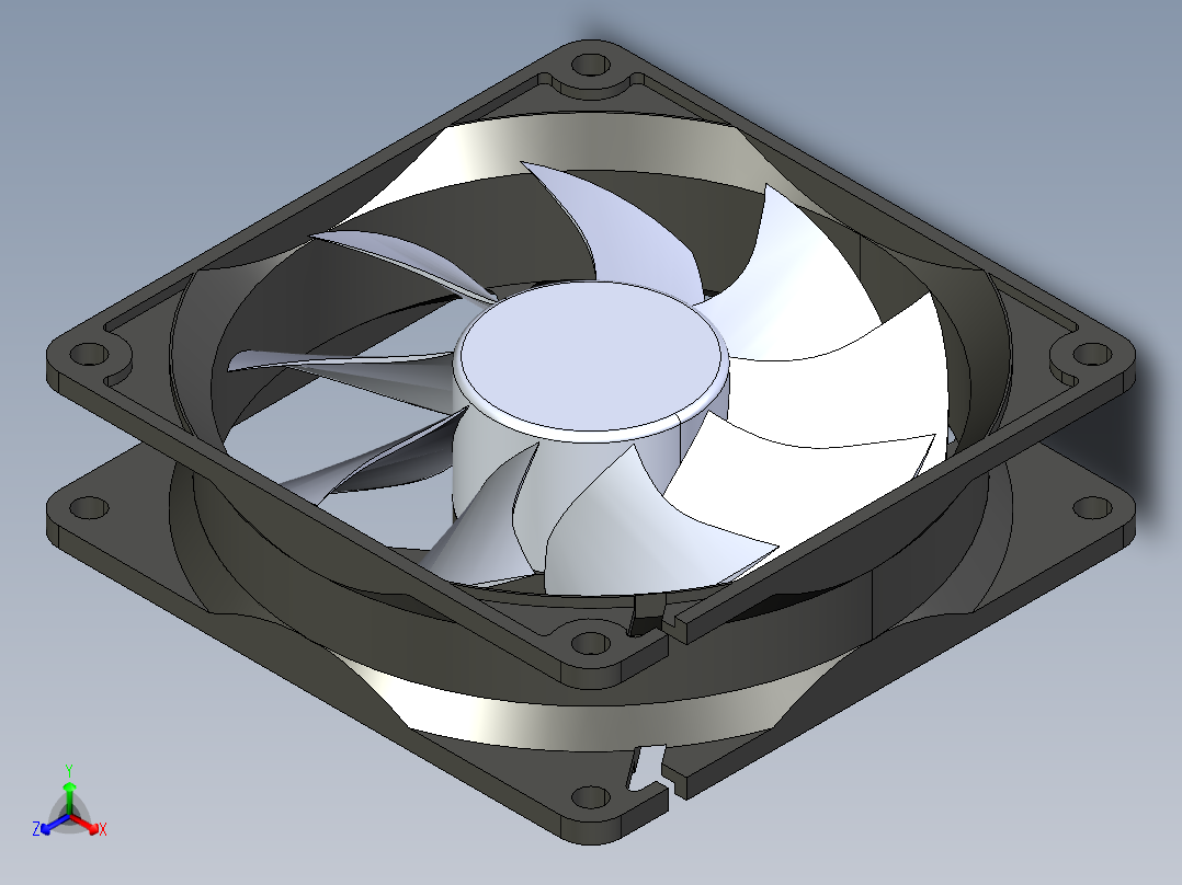 92毫米表壳风扇正等轴测图