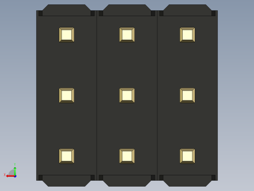 彩色公头100mil（2.54mm）系列-DS1021_black_3x03p_100mil_Type43_rev1.0后视缩略图