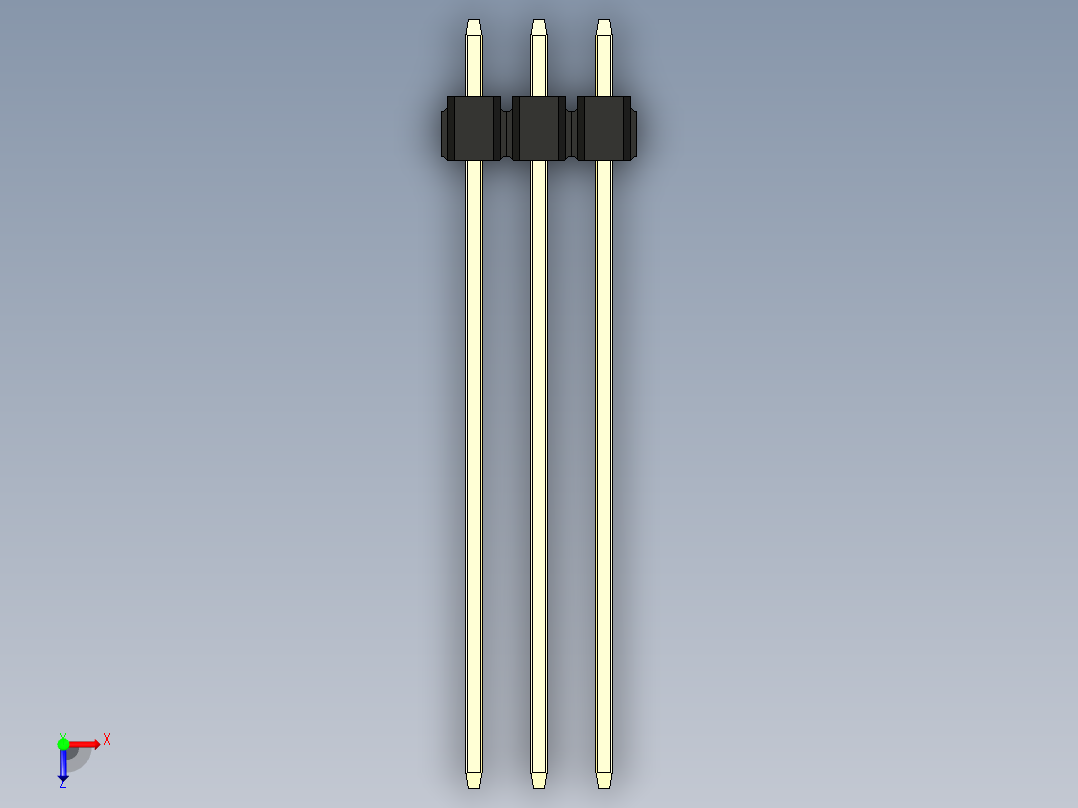 彩色公头100mil（2.54mm）系列-DS1021_black_3x03p_100mil_Type43_rev1.0俯视图