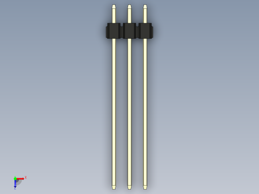 彩色公头100mil（2.54mm）系列-DS1021_black_3x03p_100mil_Type43_rev1.0俯视缩略图