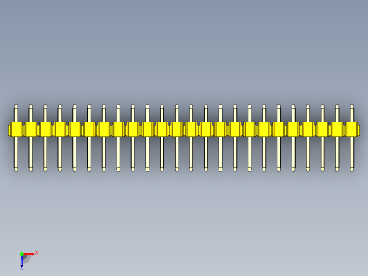 彩色公头100mil（2.54mm）系列-DS1021_yellow_3x24p_100mil_Type1_rev1.0俯视缩略图
