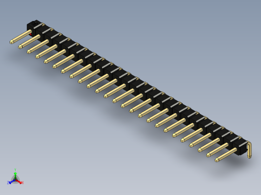彩色公排针 100mil 2.54mm 系列-DS1022_black_1x25p_100mil_TypeD_rev1.0