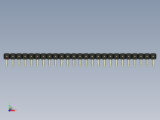 彩色公排针 100mil 2.54mm 系列-DS1022_black_1x25p_100mil_TypeD_rev1.0前视缩略图
