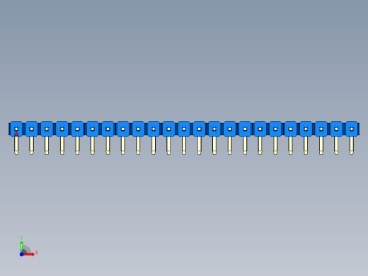 彩色公排针 100mil 2.54mm 系列-DS1022_blue_1x23p_100mil_TypeD_rev1.0前视缩略图
