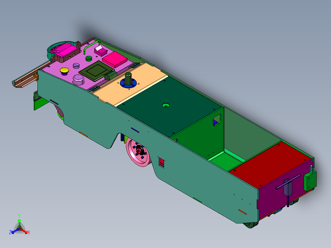 牵引式单差速驱动AGV