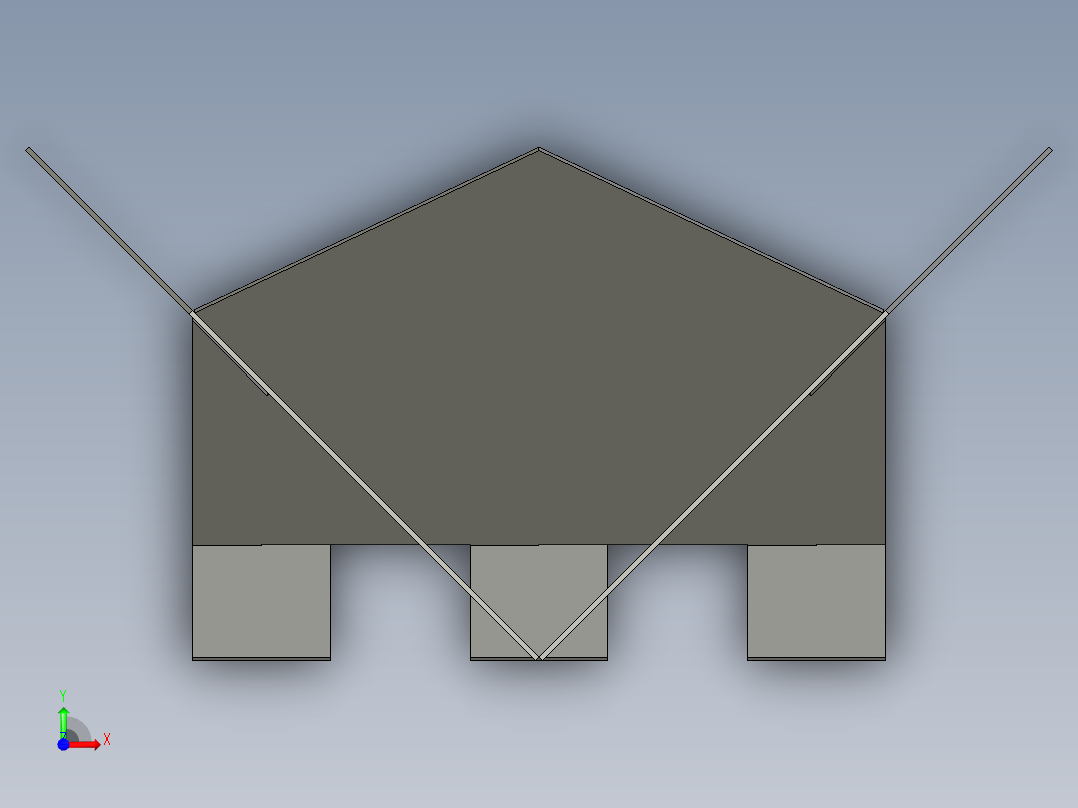 “扁平包装”设计火坑前视图