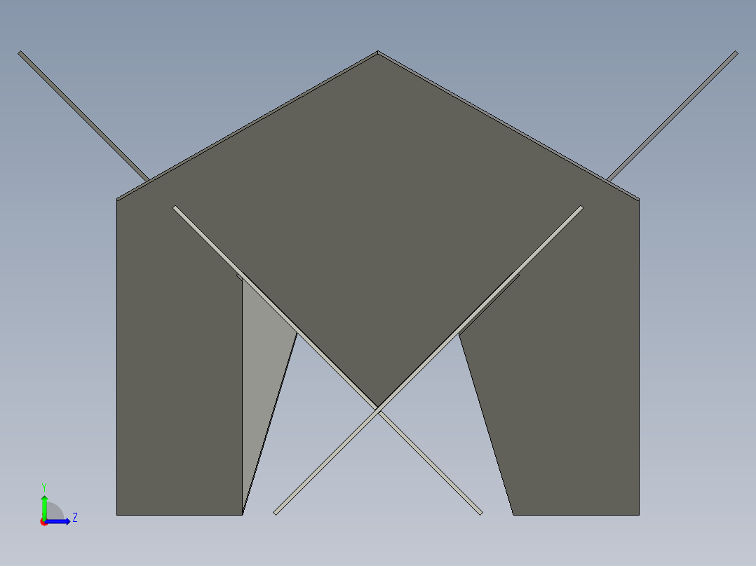 “扁平包装”设计火坑左视图