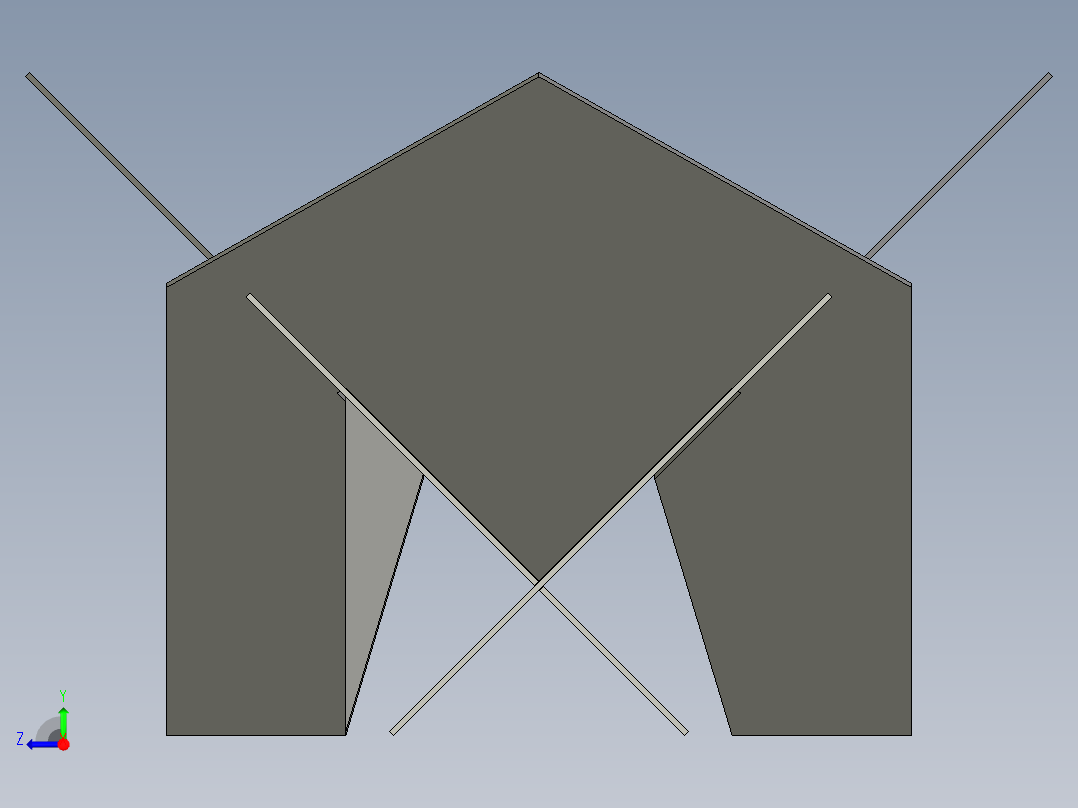 “扁平包装”设计火坑右视图