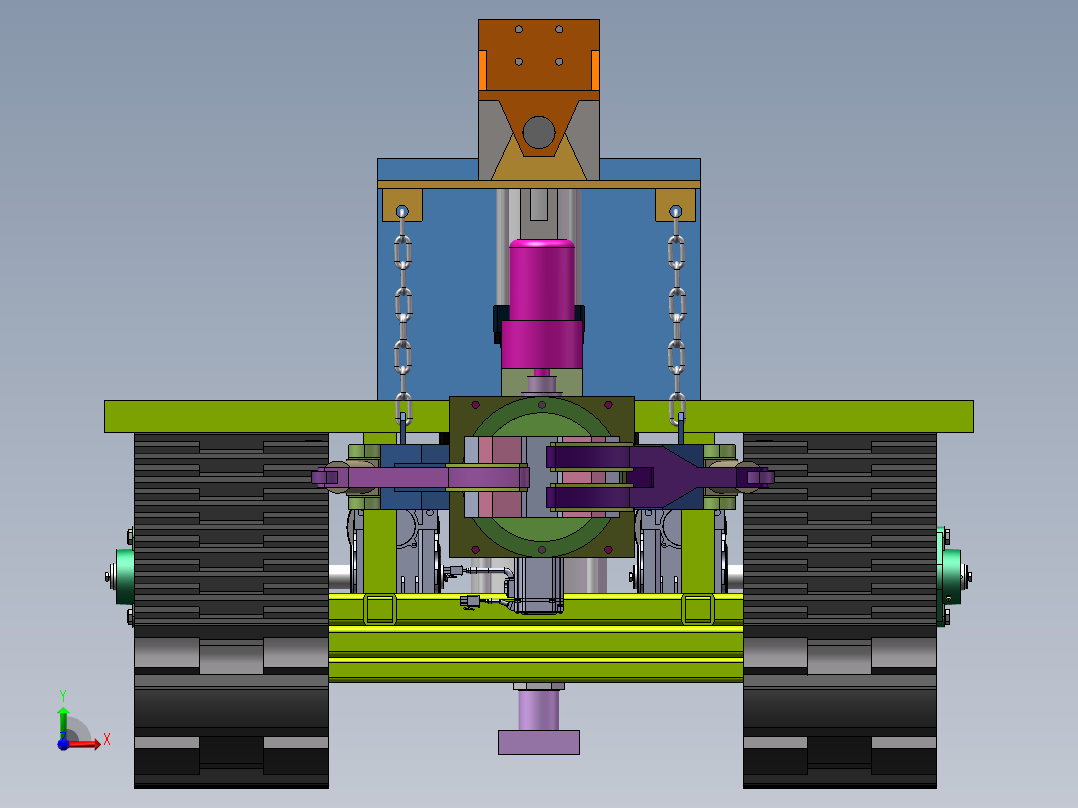 履带式振动采摘机三维+二维=1496024前视图