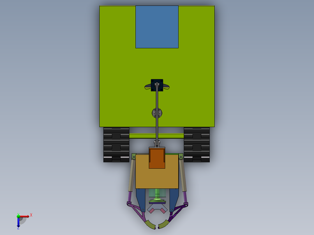 履带式振动采摘机三维+二维=1496024俯视图
