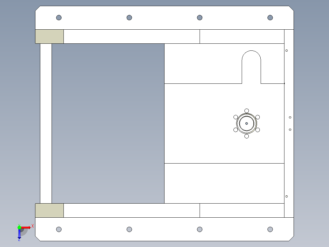 隔离盖压机俯视图