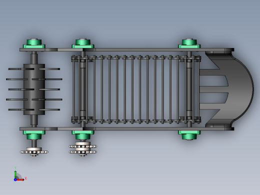 一种用于大葱收获的挖掘装置三维sw模型前视缩略图
