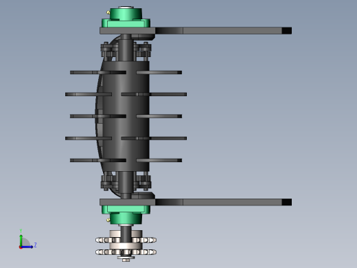 一种用于大葱收获的挖掘装置三维sw模型左视缩略图