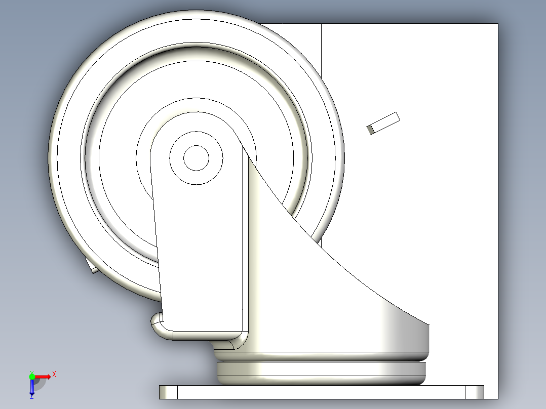 輕荷重腳輪(400N)5581-3D多系列多零件图纸模型俯视图