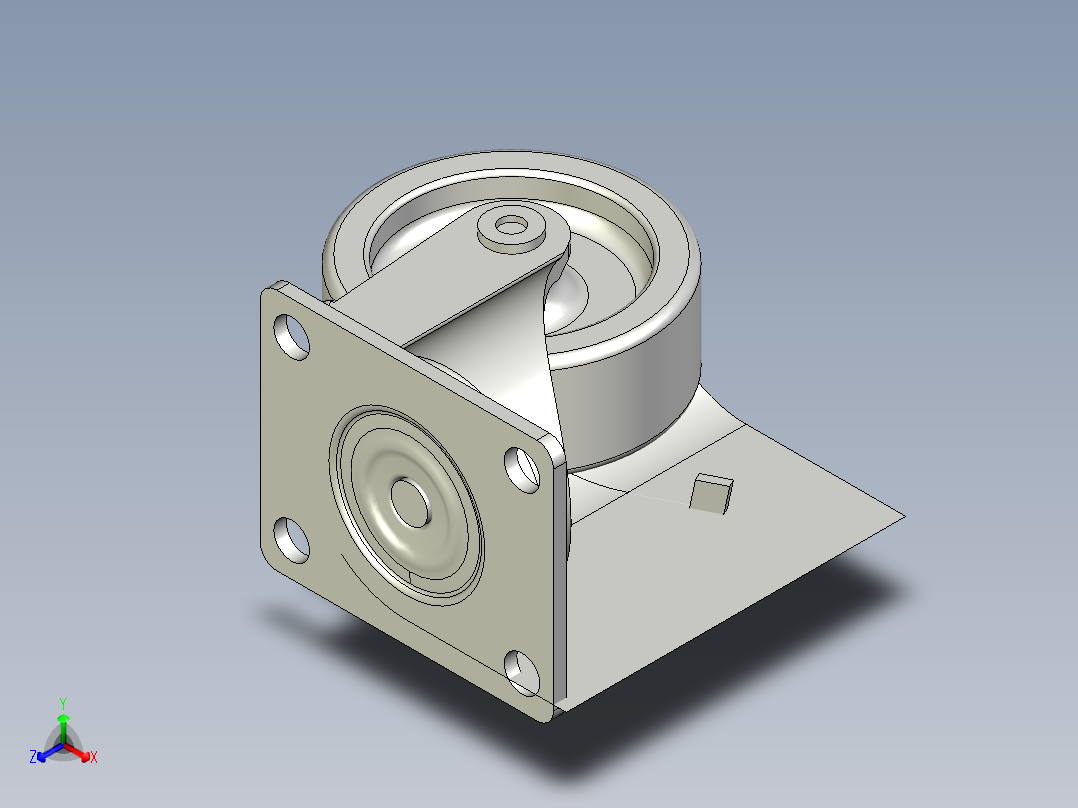 輕荷重腳輪(400N)5581-3D多系列多零件图纸模型正等轴测图