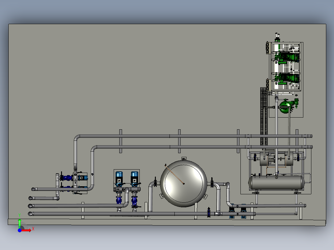冷水机制冷系统充氨设备前视图