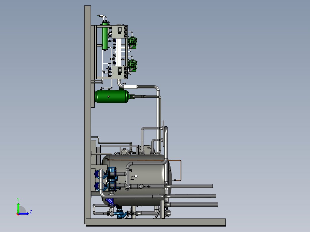 冷水机制冷系统充氨设备左视图