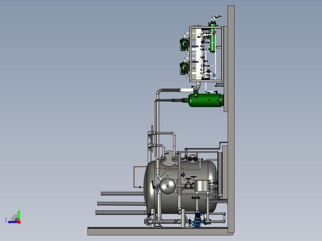 冷水机制冷系统充氨设备右视图