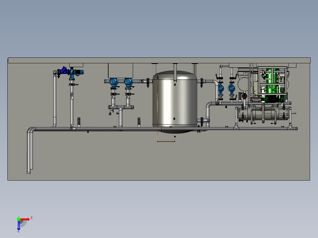冷水机制冷系统充氨设备俯视图