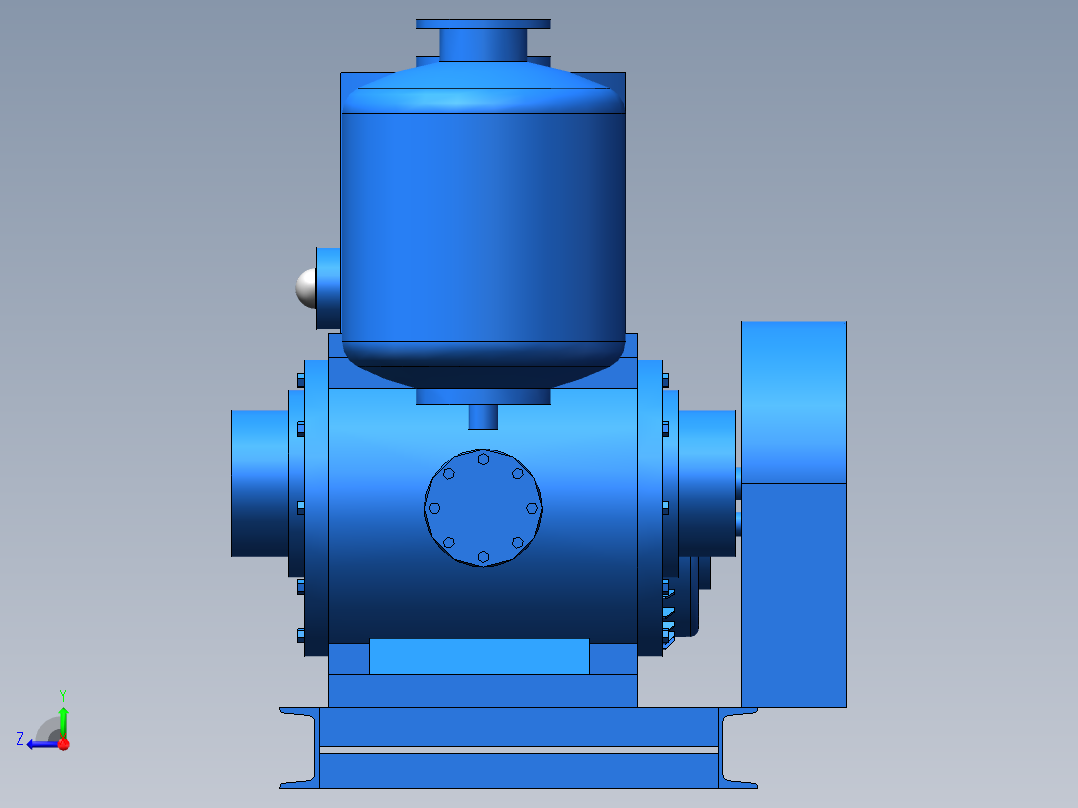 泵、水泵、X-100B旋片真空泵(上海高鹏)右视图