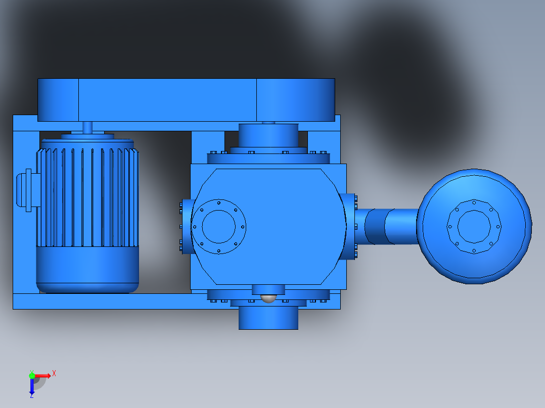 泵、水泵、X-100B旋片真空泵(上海高鹏)俯视图