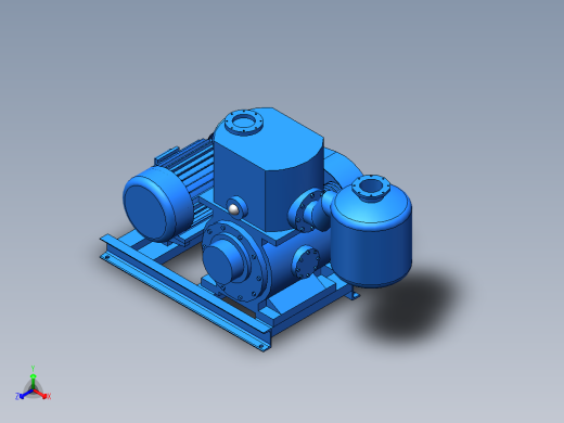 泵、水泵、X-100B旋片真空泵(上海高鹏)正等轴测缩略图