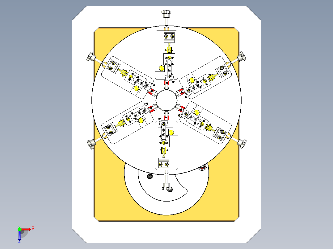 汽车零部件定位工装俯视图