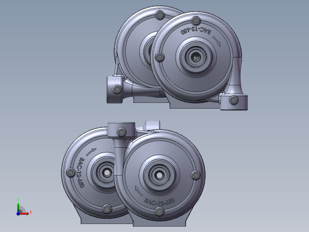 4款FMC-650-MAG-D磁力离合器驱动离心泵模型前视图