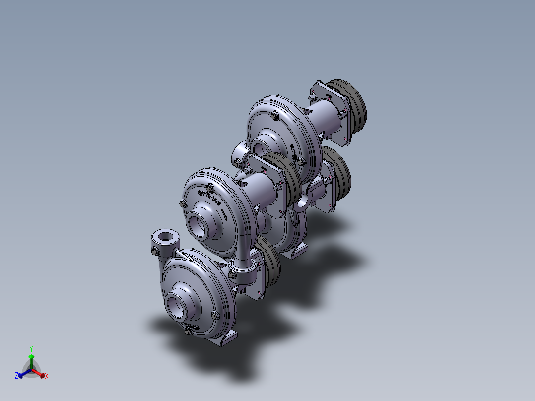 4款FMC-650-MAG-D磁力离合器驱动离心泵模型正等轴测图