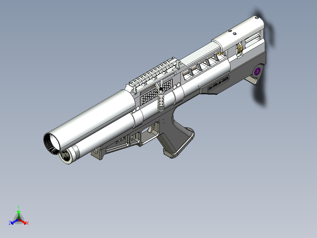 中握中拉电磁击锤pcp正等轴测图