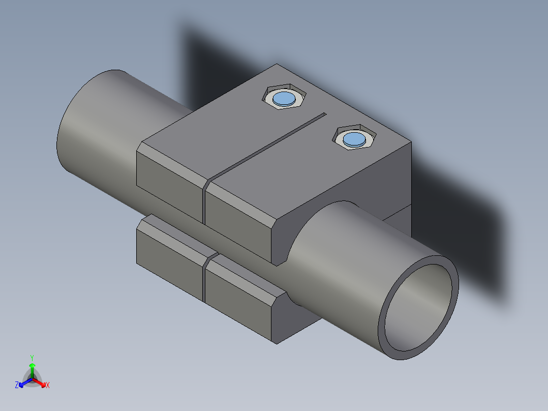精密切割夹具 - 30mm 轴正等轴测图